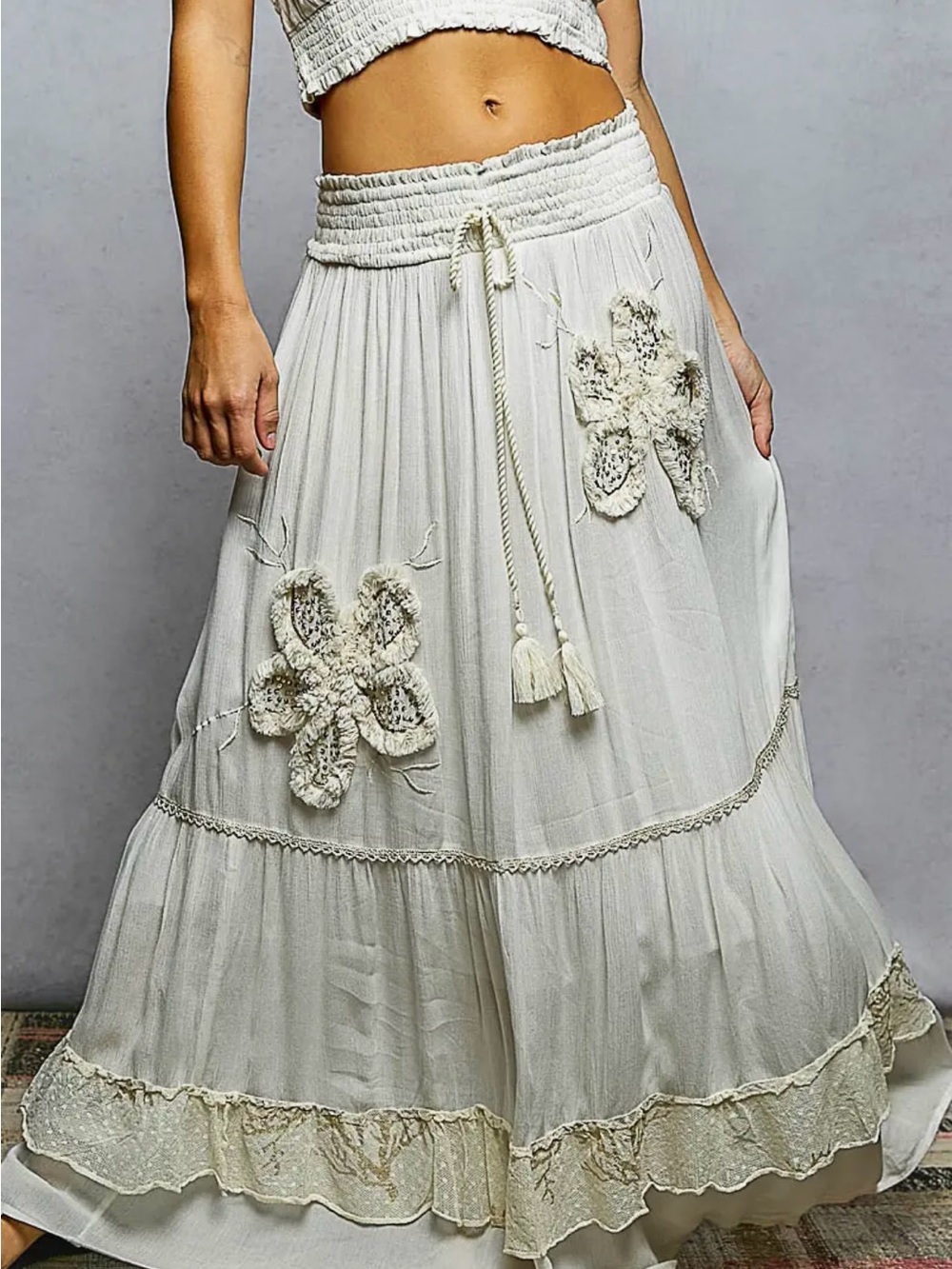 🆕🤍POL BOHO SKIRT - Picture 1 of 4